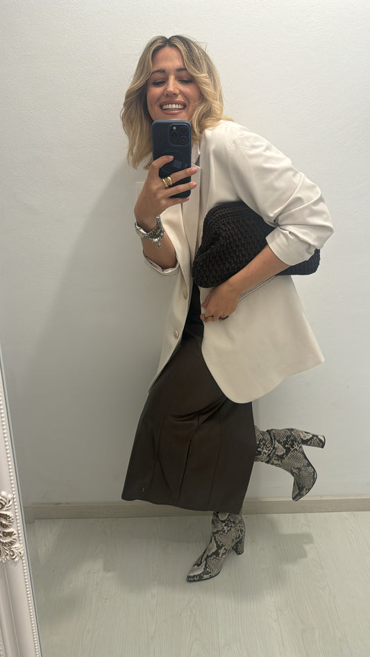 Afroditi Brown Clutch Bag