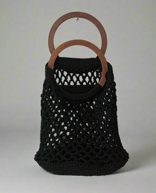 Handmade Shopping Net Bag – Black