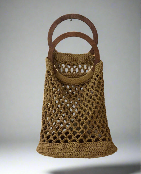 Handmade Shopping Net Bag -Beige